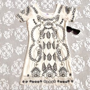 Alya Cream Dress With Embellishments, Size Medium